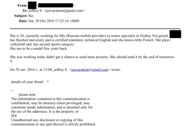 Нижегородская модель оказалась в документах Эпштейна