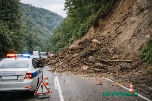 Оползень на Зеленском съезде в Нижнем Новгороде частично перекрыл дорогу