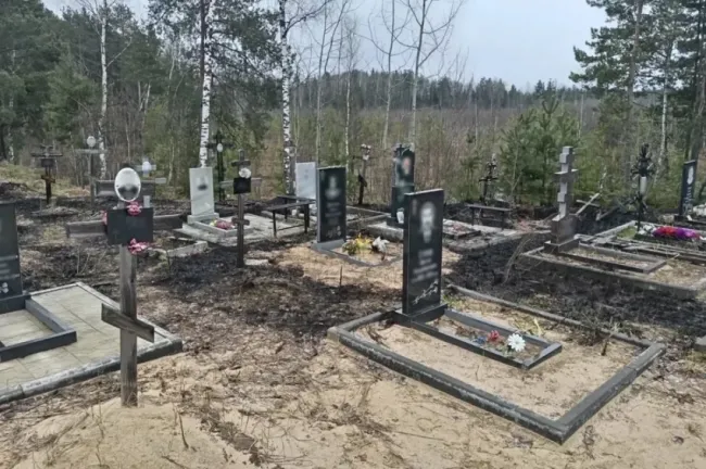 Мотоциклисты подожгли мусорные баки на кладбище в Нижнем Новгороде